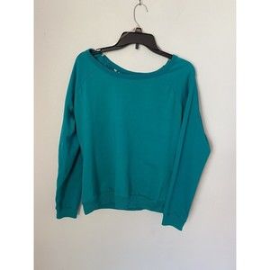 WET SEAL  teal green fringed style sweatshirt top